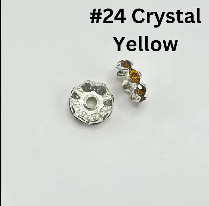 z-Metal Wavy Spacers with Rhinestones in Solid Colors, 12MM