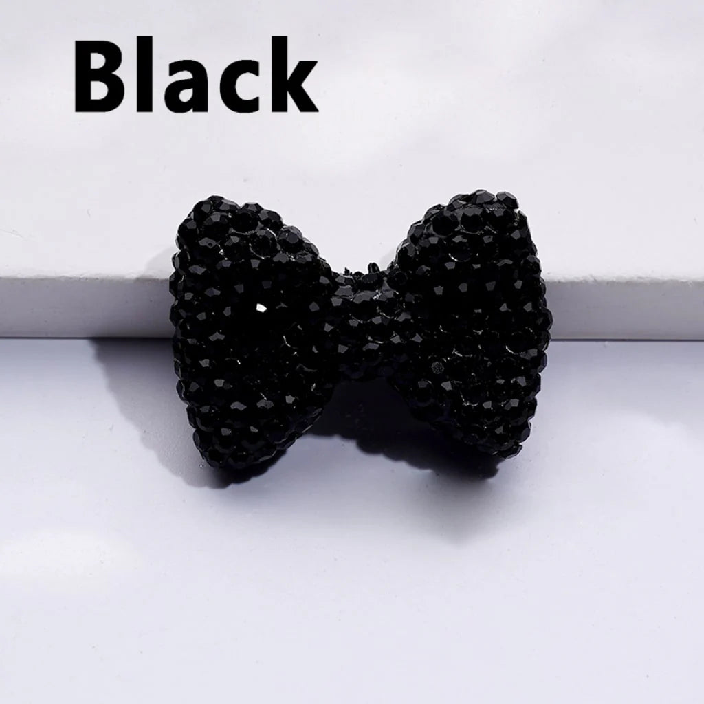 z-Bling Bling Multi-Color Bowtie Clay Beads with Shiny Rhinestones, 29*21MM