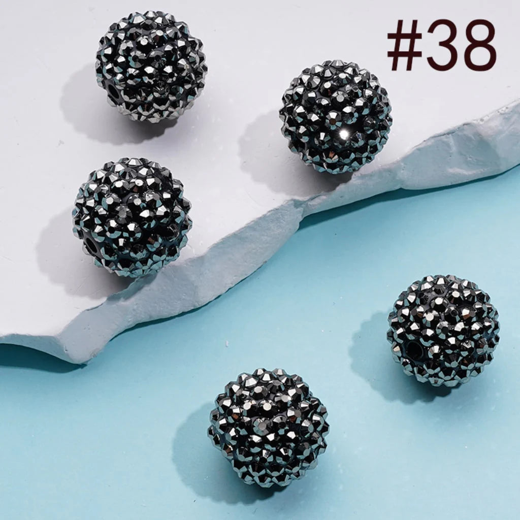 z-20MM Rhinestone Beads, Collection of Acrylic Rhinestone Beads, Part 2: Color No.33 -No.60