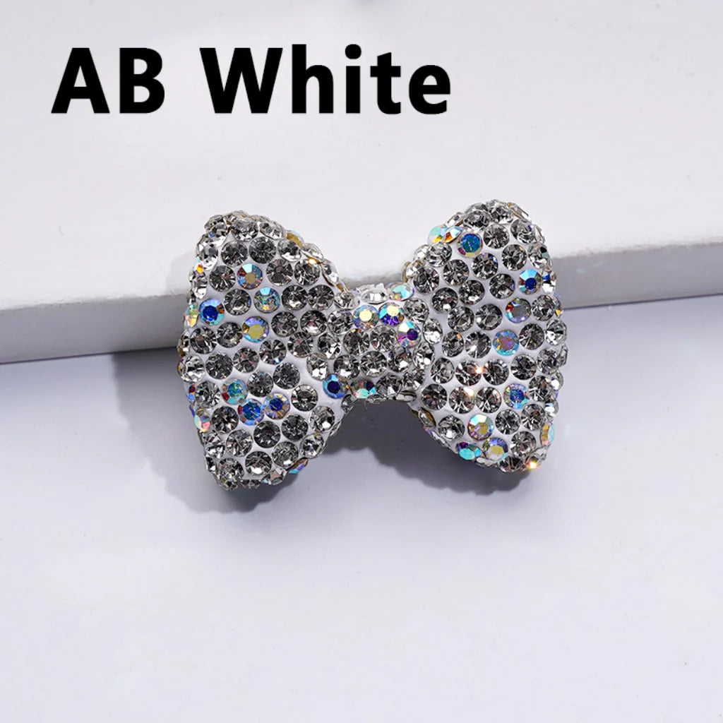z-Bling Bling Multi-Color Bowtie Clay Beads with Shiny Rhinestones, 29*21MM