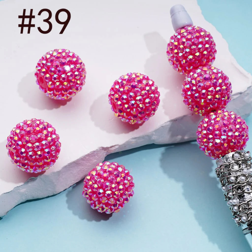 z-20MM Rhinestone Beads, Collection of Acrylic Rhinestone Beads, Part 2: Color No.33 -No.60