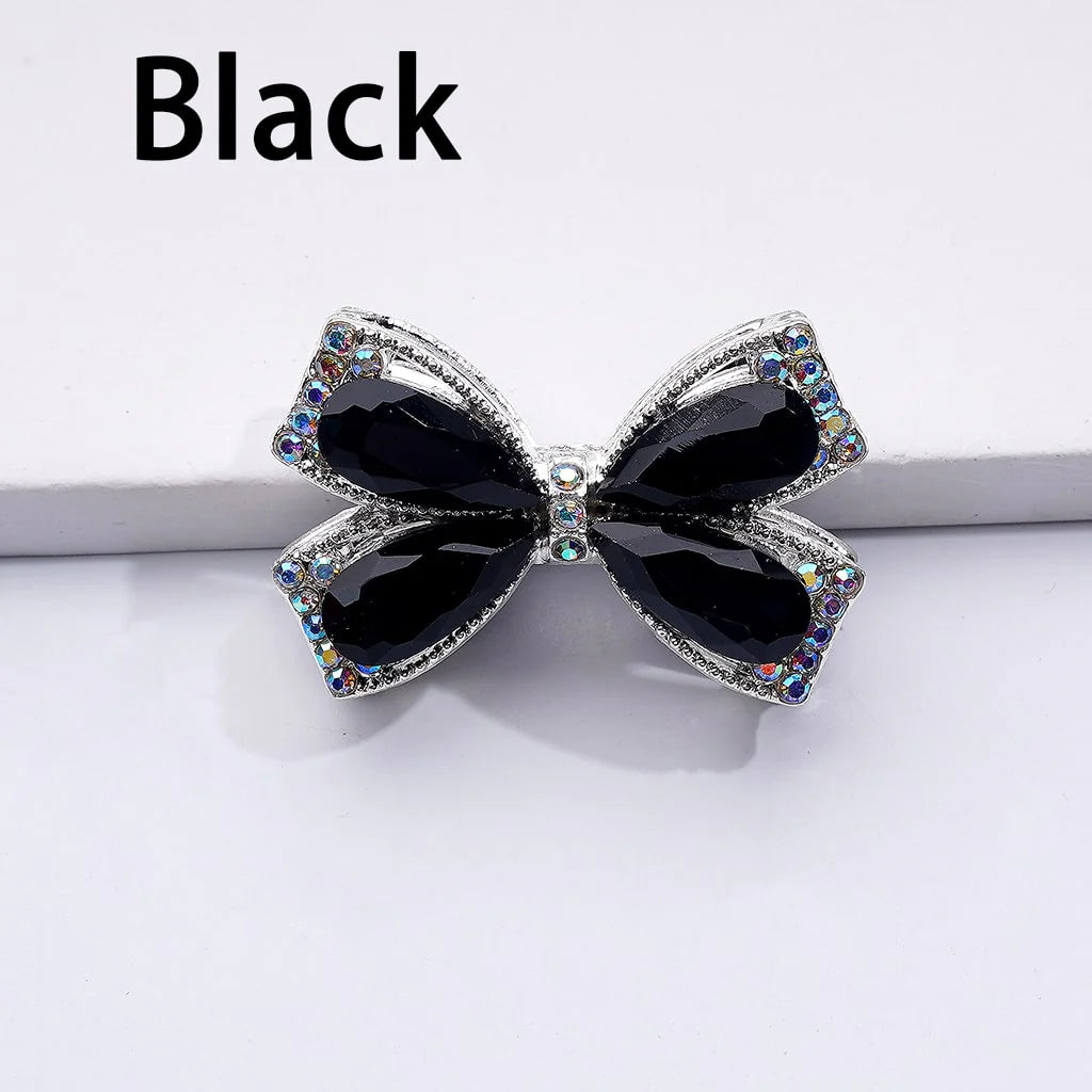 z-Silver Metal Beads with Fancy Bowtie with Shiny Rhinestones, 24*38MM