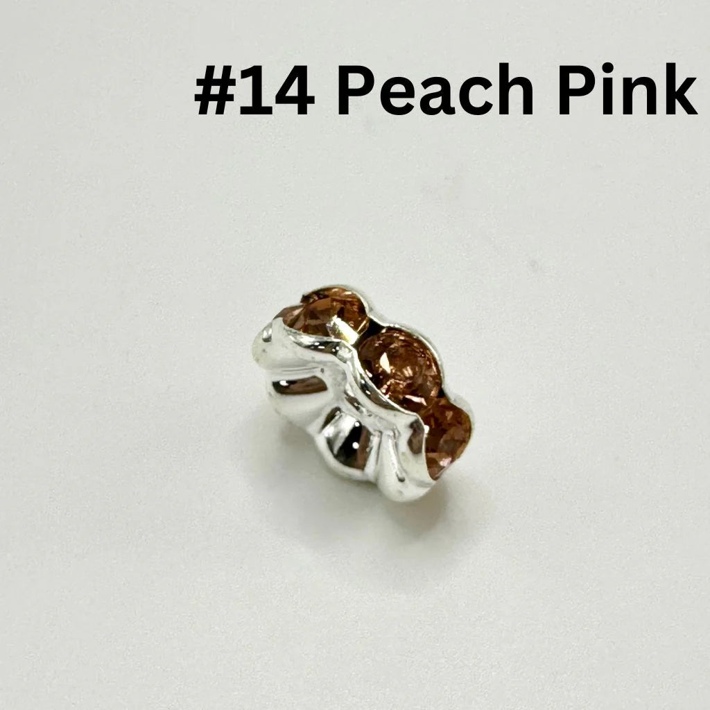 z-Crimp Beads, Huge Wavy Spacers with Rhinestones in Solid Colors, 20mm, ZJ