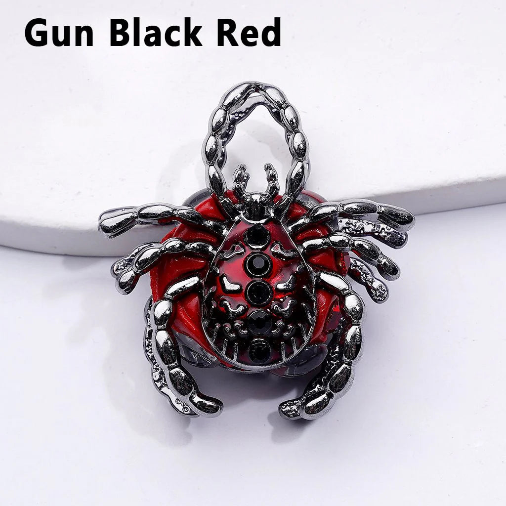 z-Bling Bling Fancy Alloy Spider with Colorful Rhinestones Clay Beads, Around 40*36*20MM