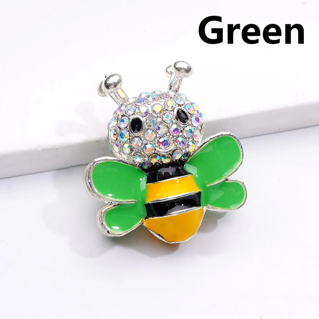z-Silver Metal Beads with Fancy Bee Wings & Solid Color AB Rhinestones, 29*26MM