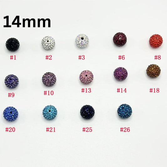 z-Clay Beads with Rhinestones, 14mm, Please Read Description