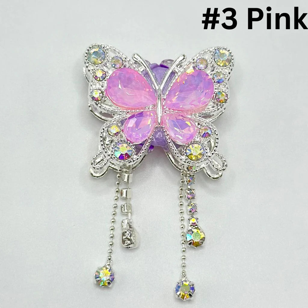 z-Bling Bling Butterfly Fancy Alloy Clay Beads with Rhinestones and Pendants Chains, 34MM by 40MM