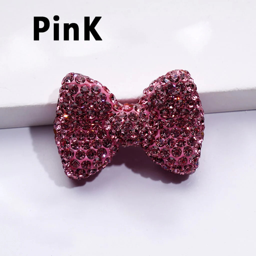 z-Bling Bling Multi-Color Bowtie Clay Beads with Shiny Rhinestones, 29*21MM