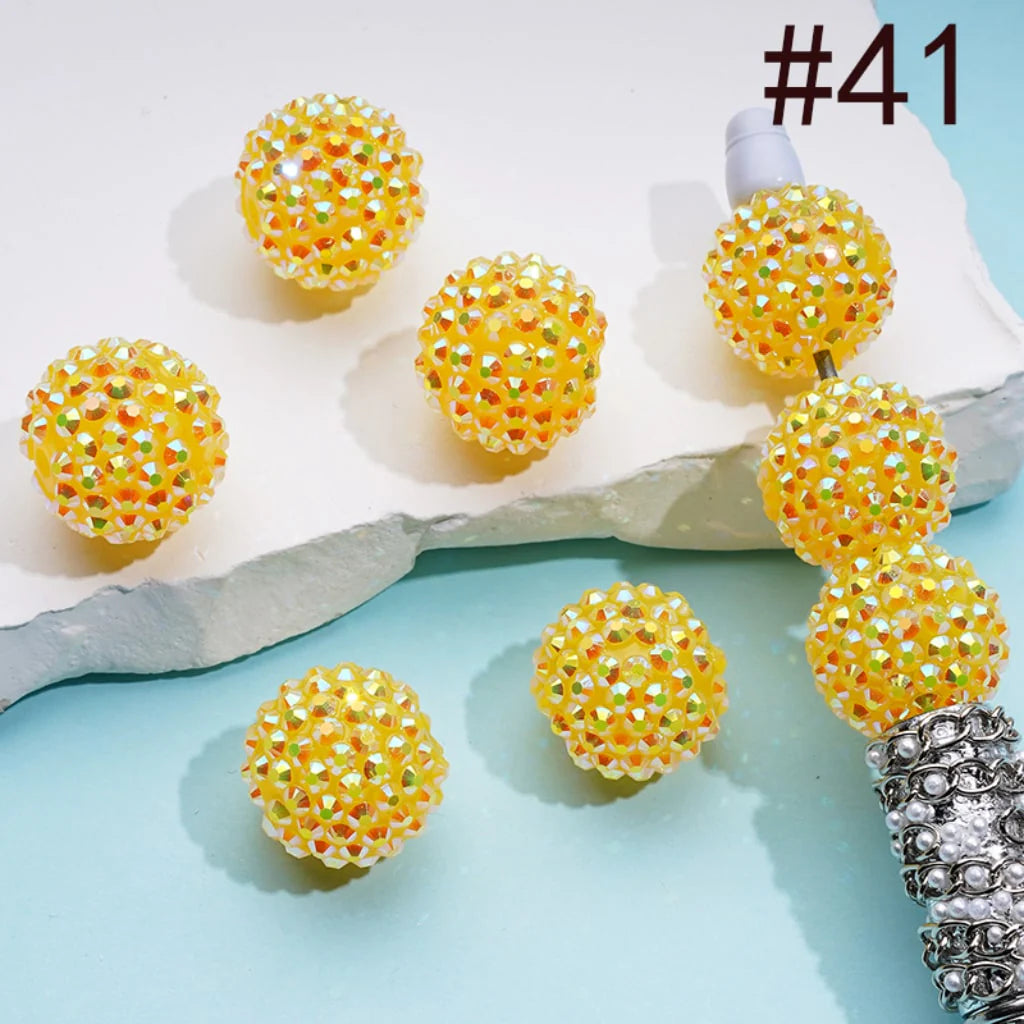 z-20MM Rhinestone Beads, Collection of Acrylic Rhinestone Beads, Part 2: Color No.33 -No.60