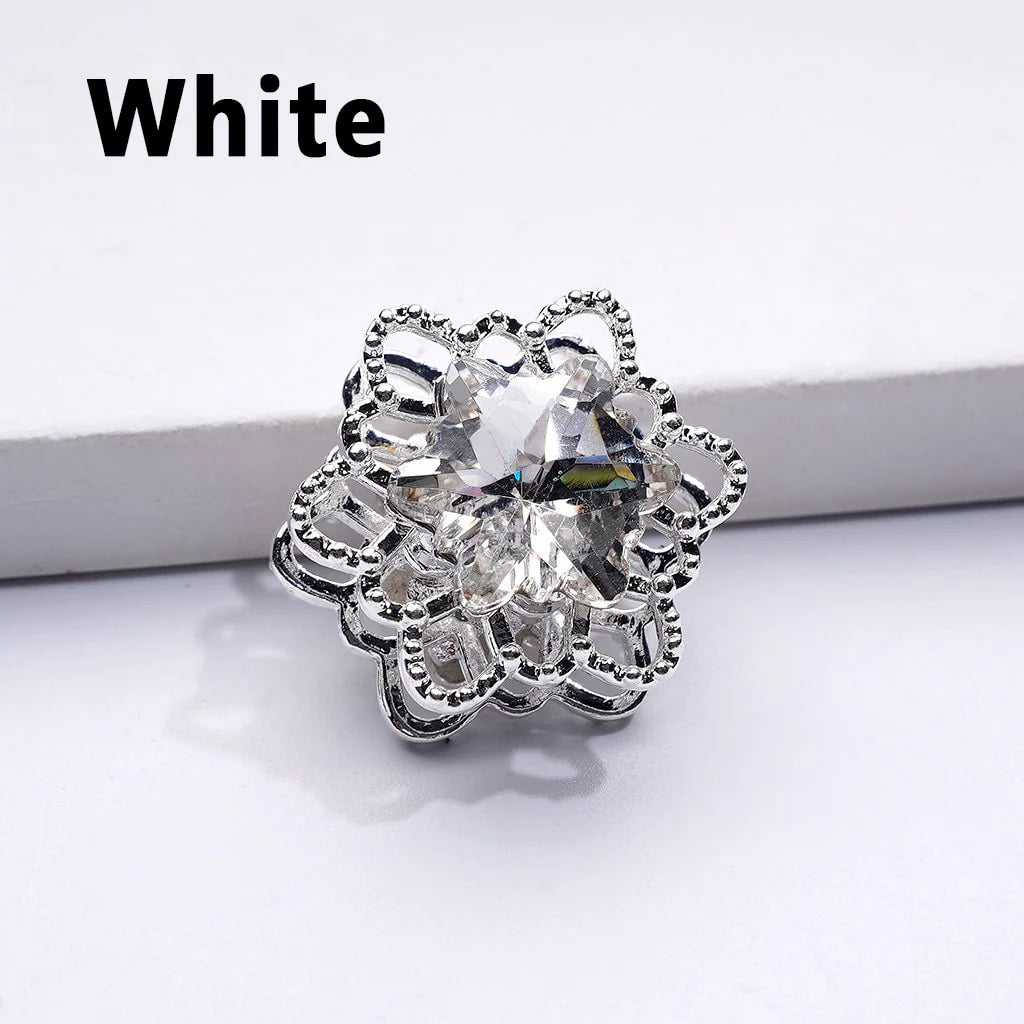 z-Silver Metal Beads Fancy Snowflakes Shape with Bling Bling Multi-Color Shiny Rhinestones, Around 20MM