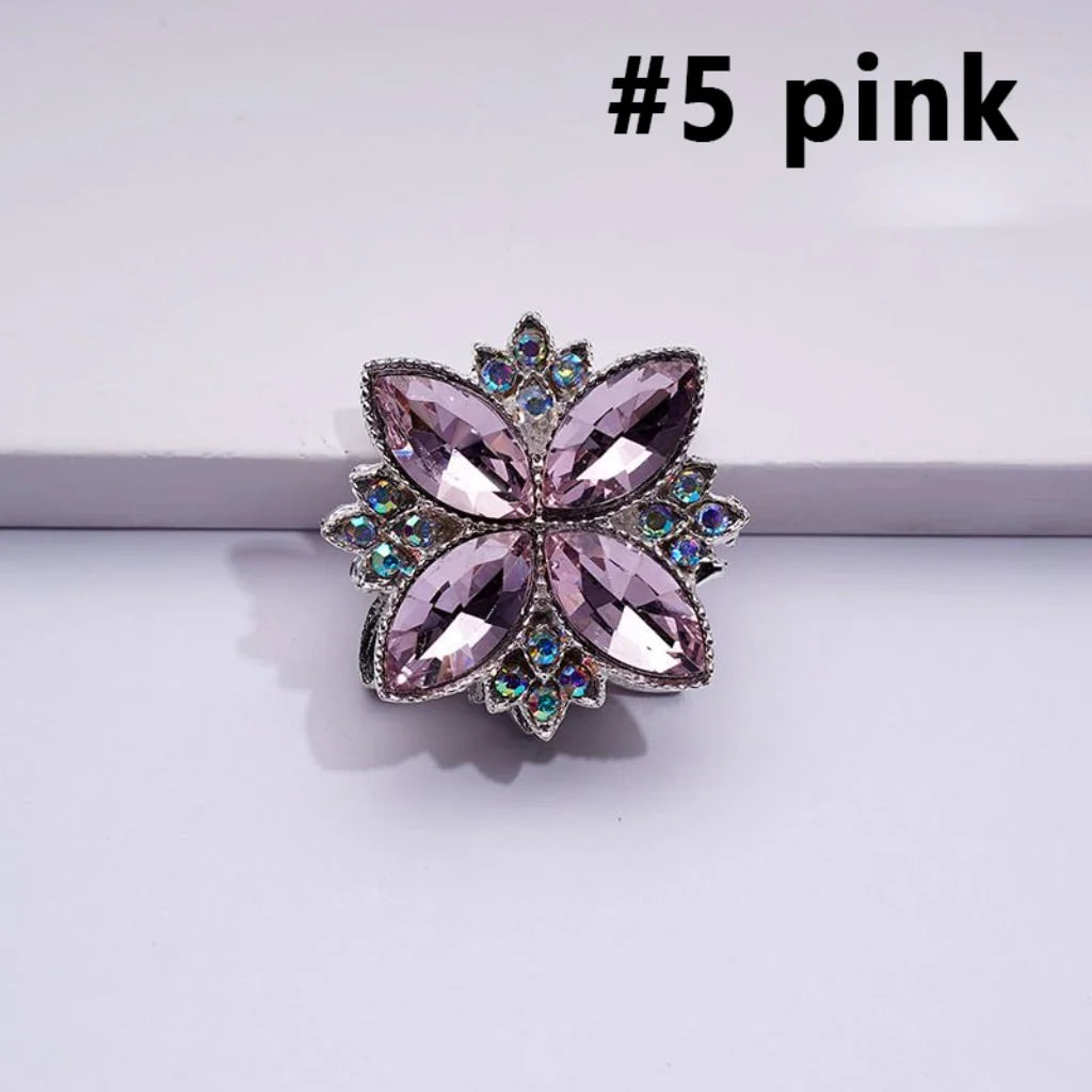 z-Silver Color Metal Beads With Bling Bling Four Leaf Clover with Colorful & AB Rhinestones, 26*26mm