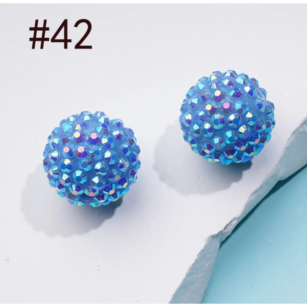 z-20MM Rhinestone Beads, Collection of Acrylic Rhinestone Beads, Part 2: Color No.33 -No.60