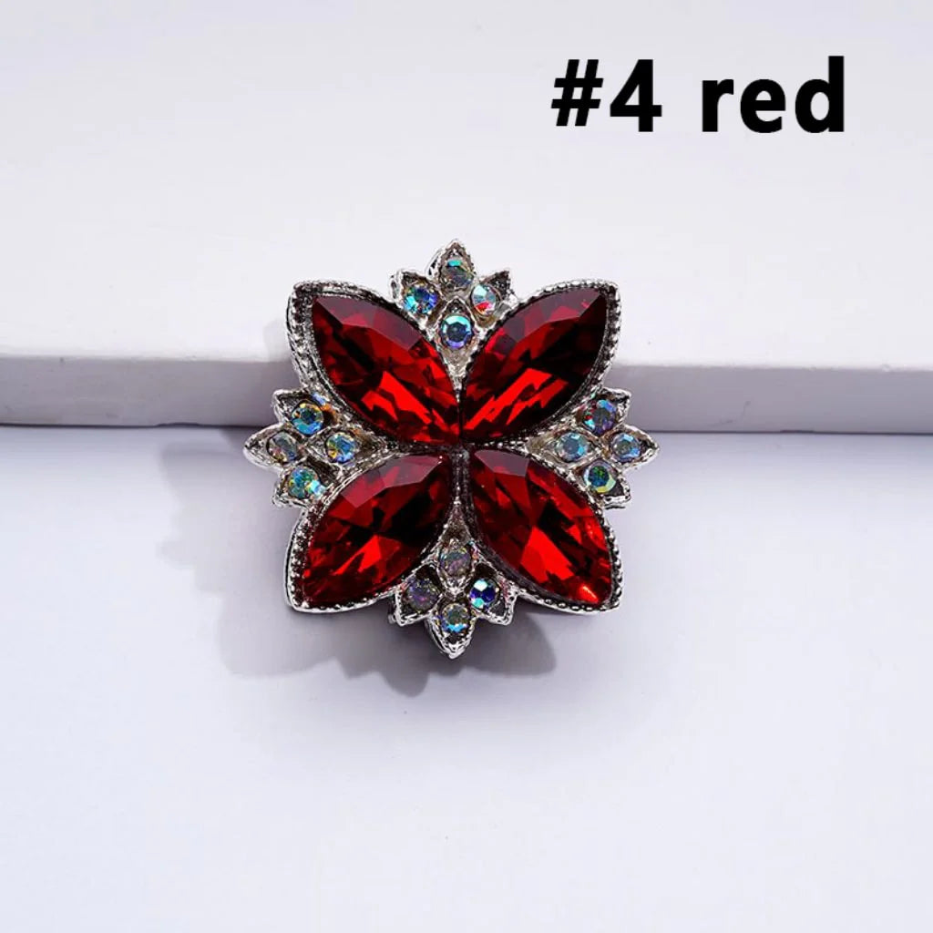 z-Silver Color Metal Beads With Bling Bling Four Leaf Clover with Colorful & AB Rhinestones, 26*26mm