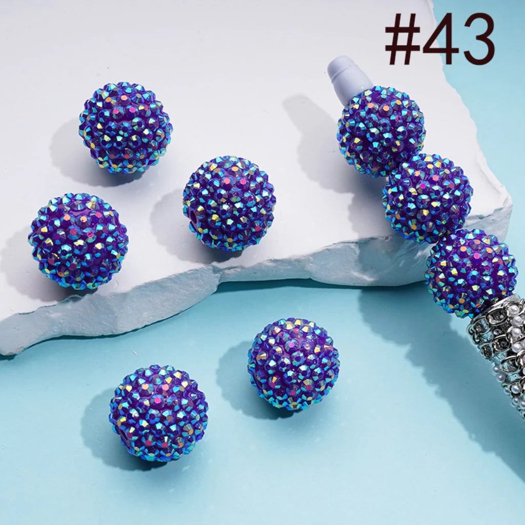z-20MM Rhinestone Beads, Collection of Acrylic Rhinestone Beads, Part 2: Color No.33 -No.60