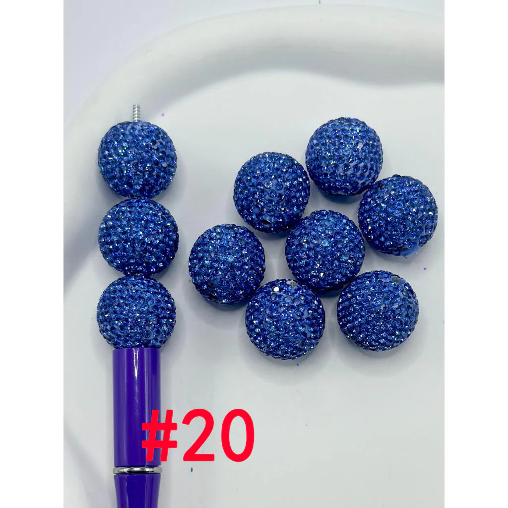 z-Clay Beads with Rhinestones, 20mm, Please Read Description