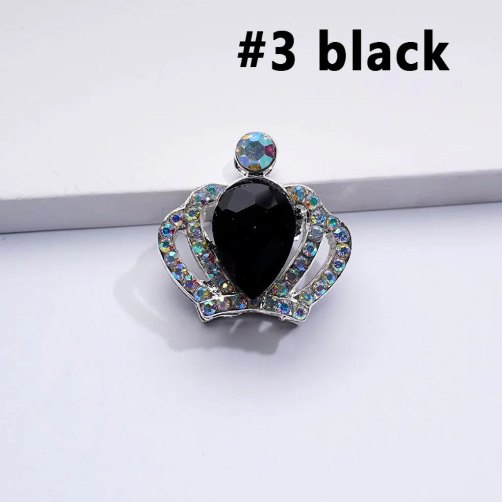z-Silver Color Metal Beads with Bling Bling Crown with Mini Colorful Water Drops AB Rhinestones 24*23MM