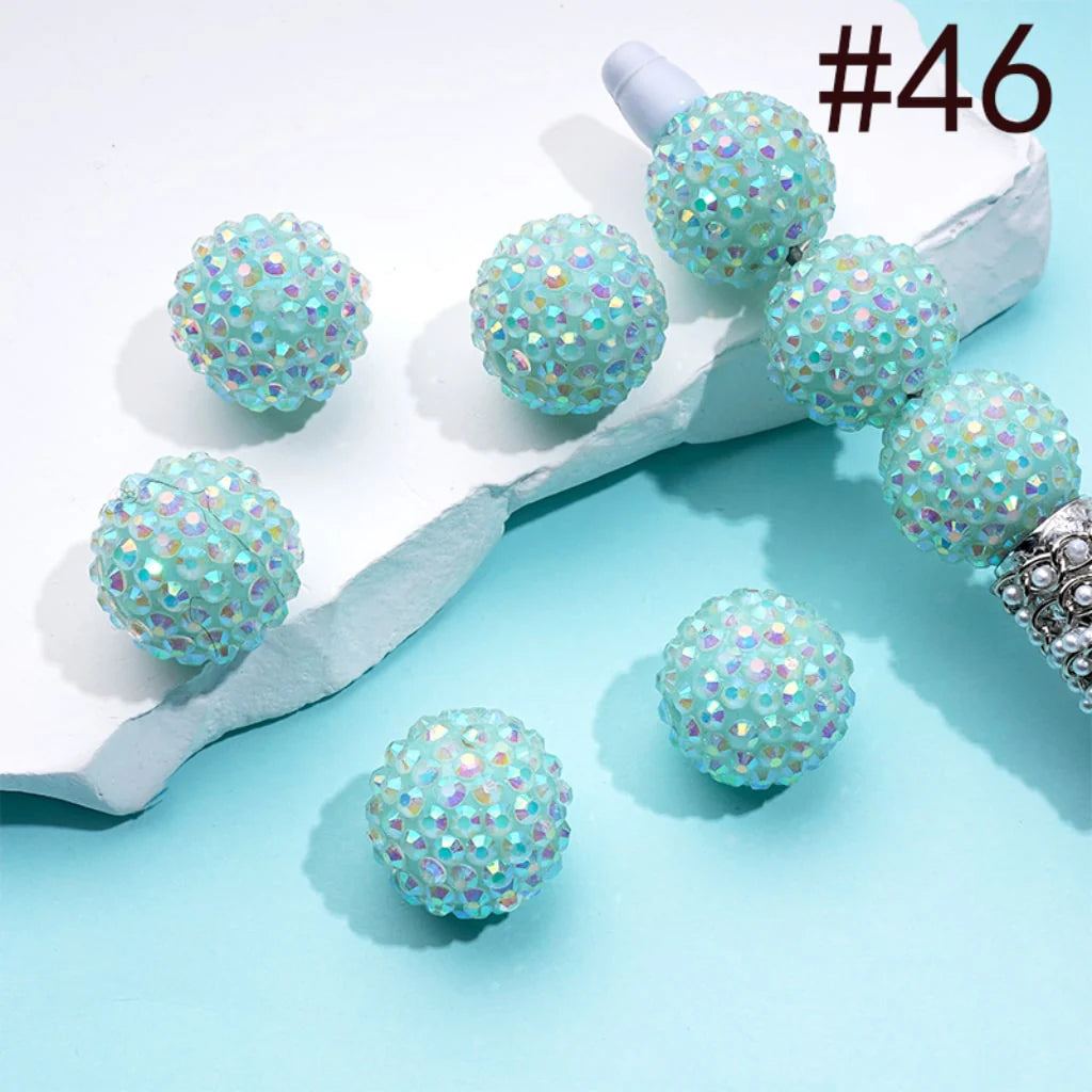 z-20MM Rhinestone Beads, Collection of Acrylic Rhinestone Beads, Part 2: Color No.33 -No.60