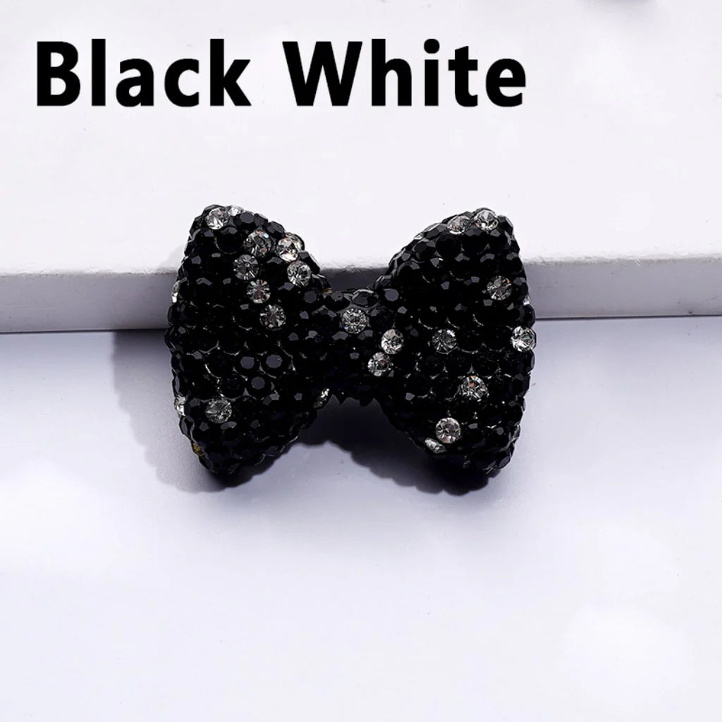 z-Bling Bling Multi-Color Bowtie Clay Beads with Shiny Rhinestones, 29*21MM