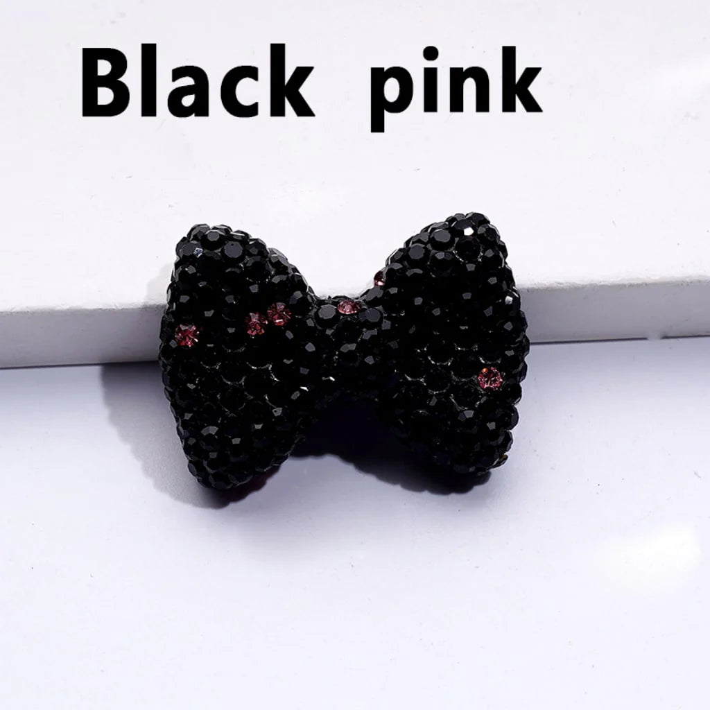 z-Bling Bling Multi-Color Bowtie Clay Beads with Shiny Rhinestones, 29*21MM