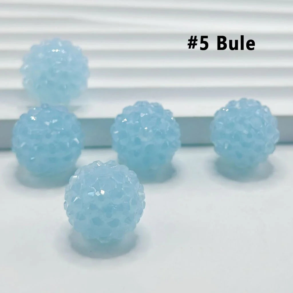 z-Translucent Jelly Candy Color Round Acrylic Rhinestone Beads, 16MM