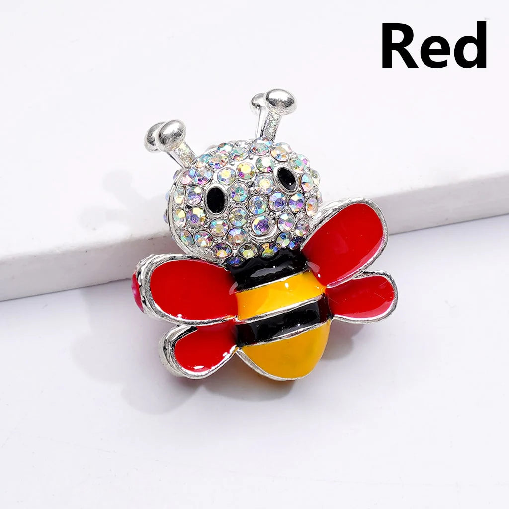 z-Silver Metal Beads with Fancy Bee Wings & Solid Color AB Rhinestones, 29*26MM