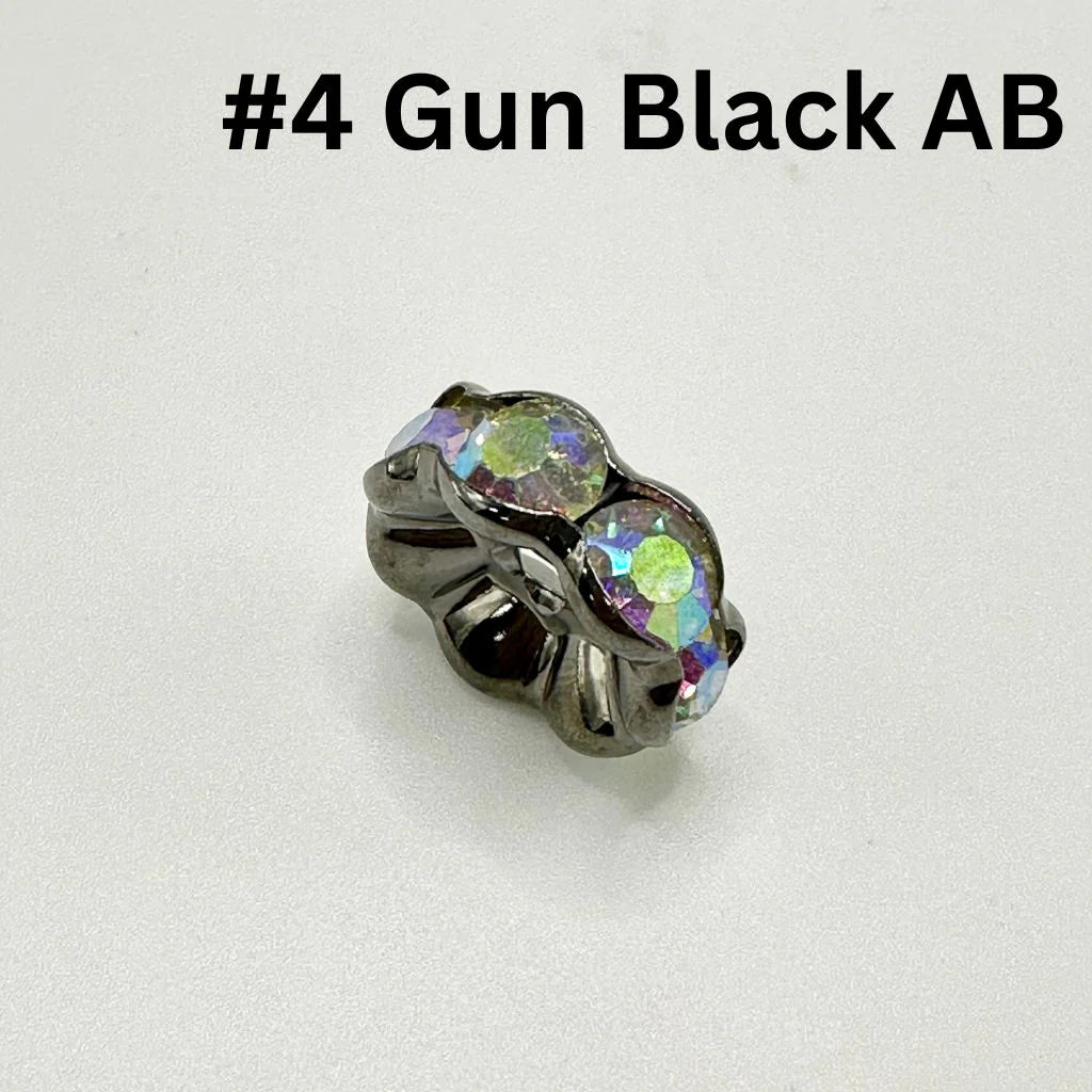 z-Crimp Beads, Huge Wavy Spacers with Rhinestones in Solid Colors, 20mm, ZJ