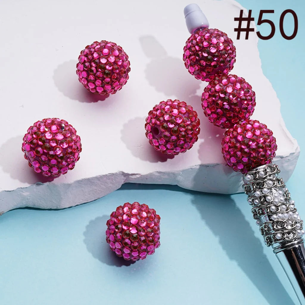 z-20MM Rhinestone Beads, Collection of Acrylic Rhinestone Beads, Part 2: Color No.33 -No.60