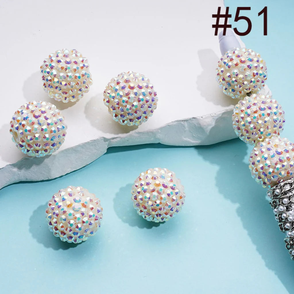 z-20MM Rhinestone Beads, Collection of Acrylic Rhinestone Beads, Part 2: Color No.33 -No.60