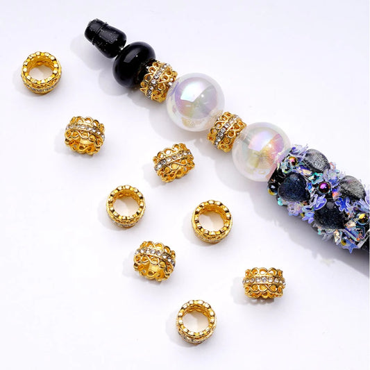 z-Mini Cute Gold Silver Gun Black Metal Spacer with Clear Rhinestone Chain, Around 10MM