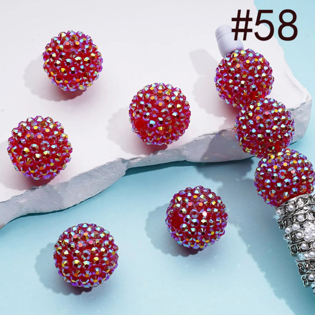 z-20MM Rhinestone Beads, Collection of Acrylic Rhinestone Beads, Part 2: Color No.33 -No.60