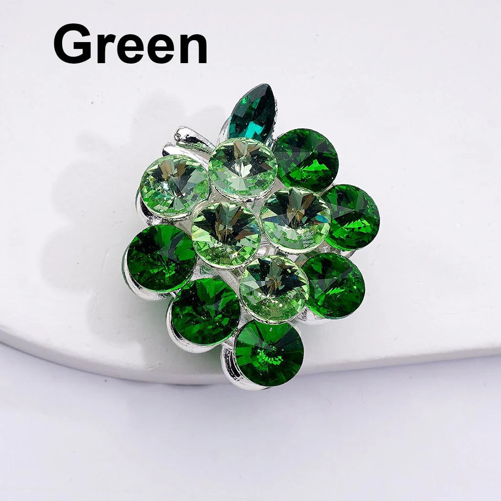 z-Silver Metal Beads with Bling Bling Shiny Grapes Rhinestones, Around 35*30MM