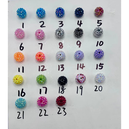 z-Bling Bling Sparkling Beads with Acrylic Rhinestones, 16mm