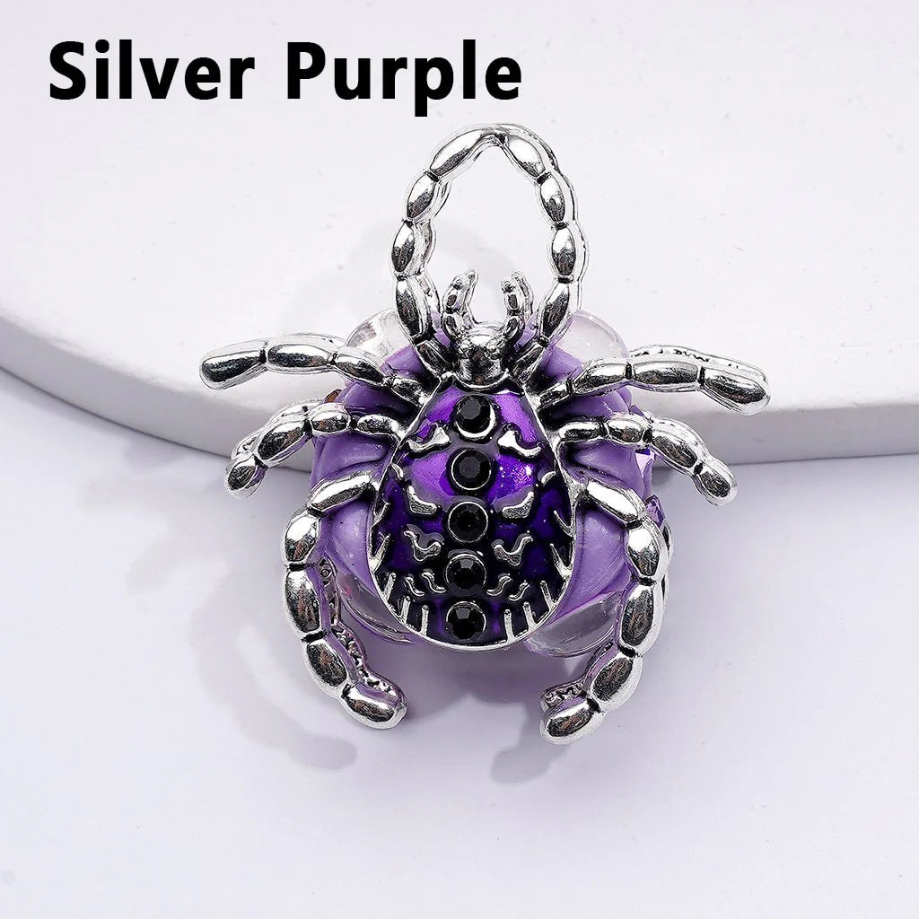 z-Bling Bling Fancy Alloy Spider with Colorful Rhinestones Clay Beads, Around 40*36*20MM