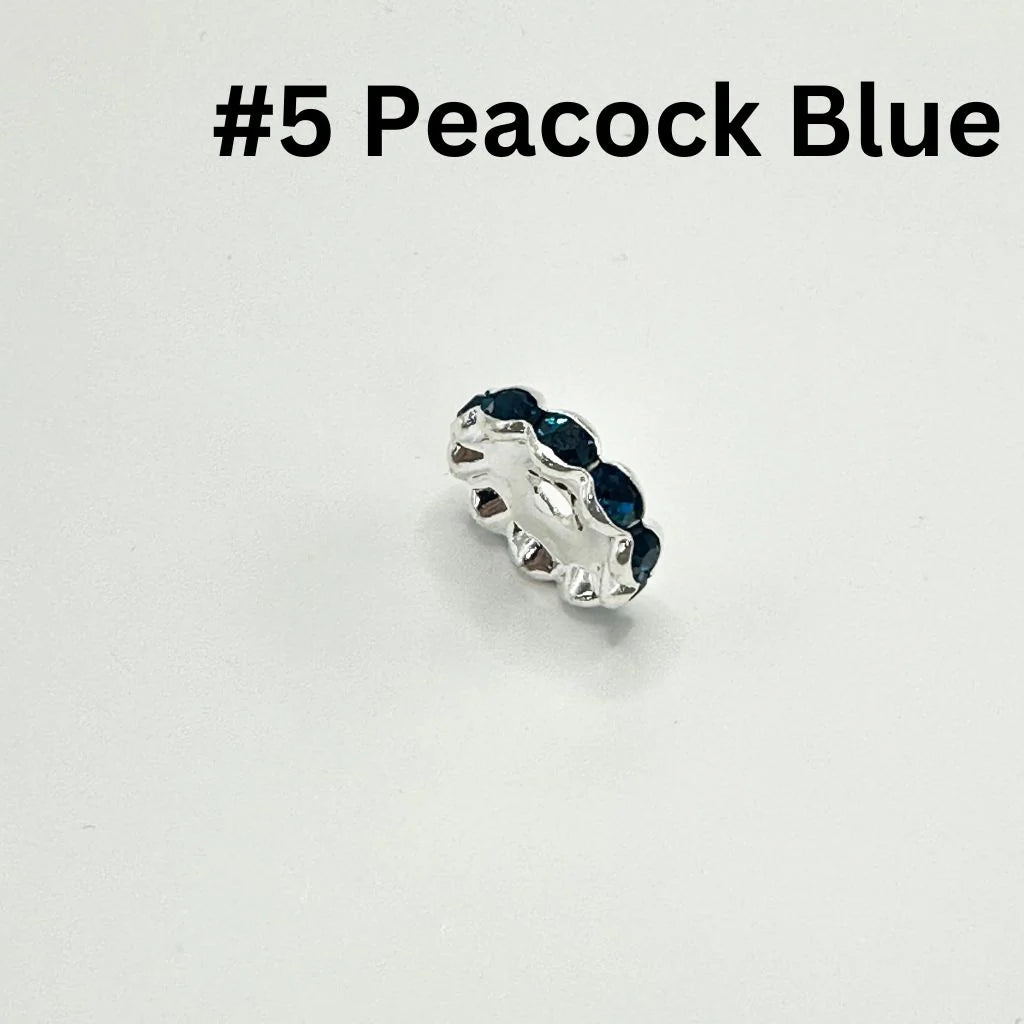 z-Crimp Beads, Metal Wave Shape Spacers with Rhinestones in Solid Colors, 15mm