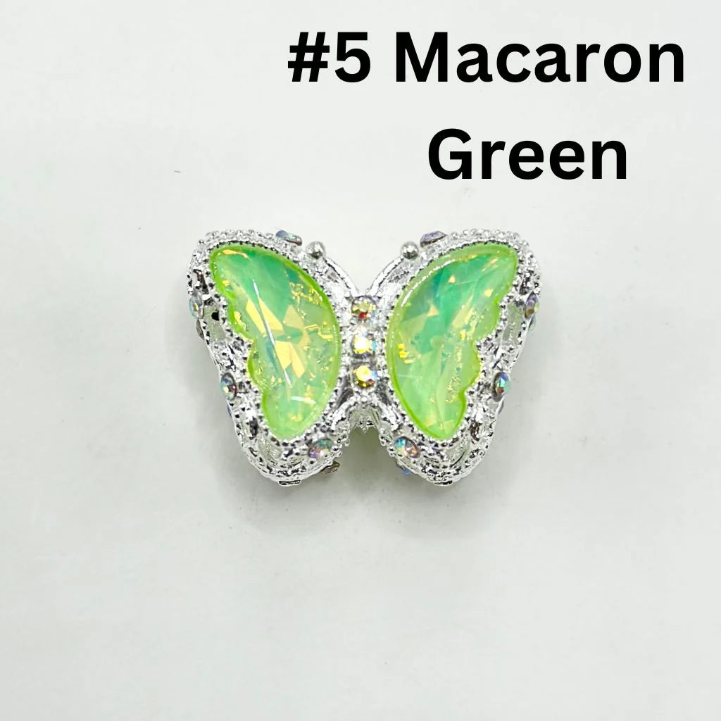 z-Multi Color Metal Beads with Fancy Alloy Hollow Sparkling Rhinestone Butterfly, 20MM by 28MM