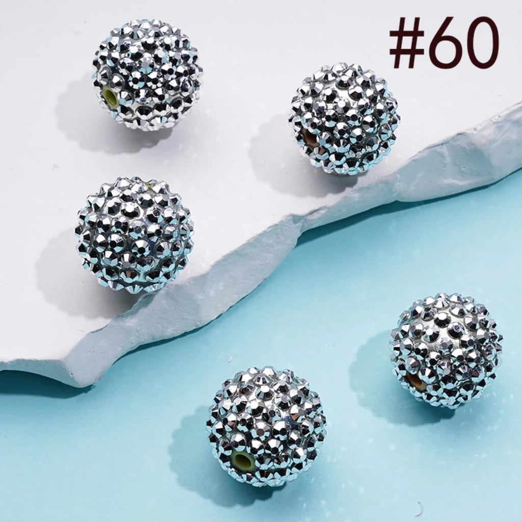 z-20MM Rhinestone Beads, Collection of Acrylic Rhinestone Beads, Part 2: Color No.33 -No.60