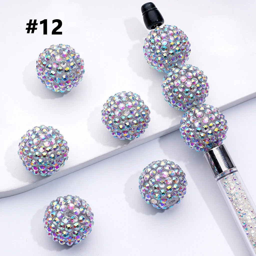 z-20MM Rhinestone Beads, Collection of Acrylic Rhinestone Beads, Part 1: Color No.1 -No.32