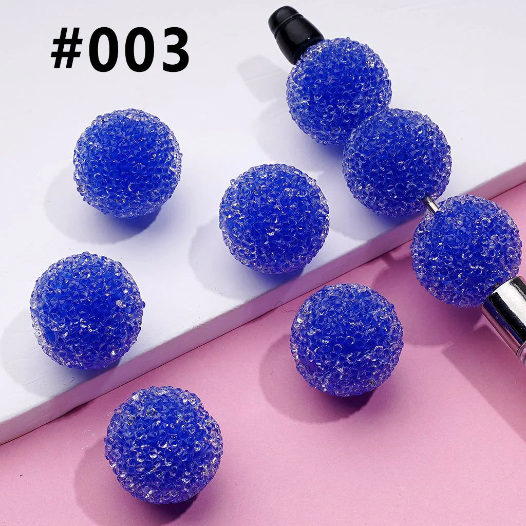 z-Hard Sugar Beads in Solid Colors Clear Rhinestones Candy Round 20mm
