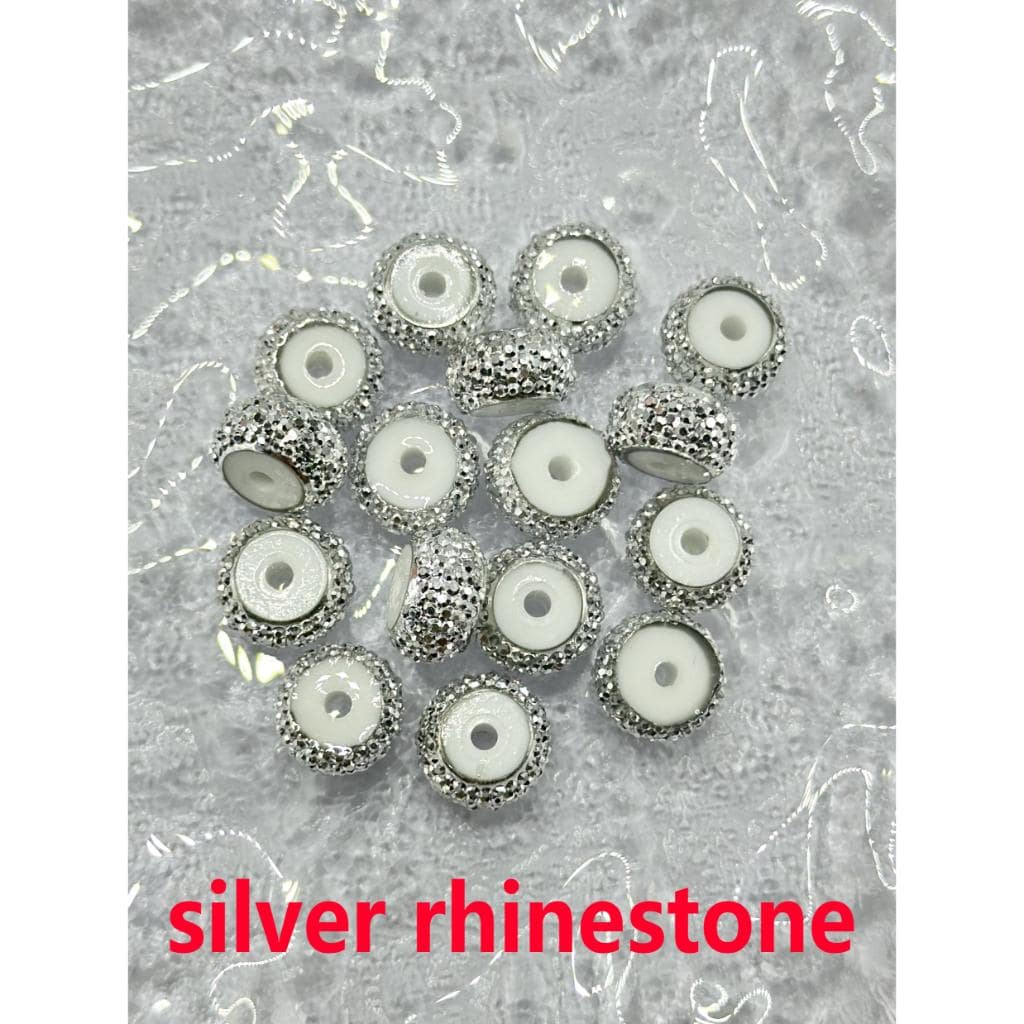 z-Wheel Spacers with Silver &golden& Black Rhinestone, 6x12mm
