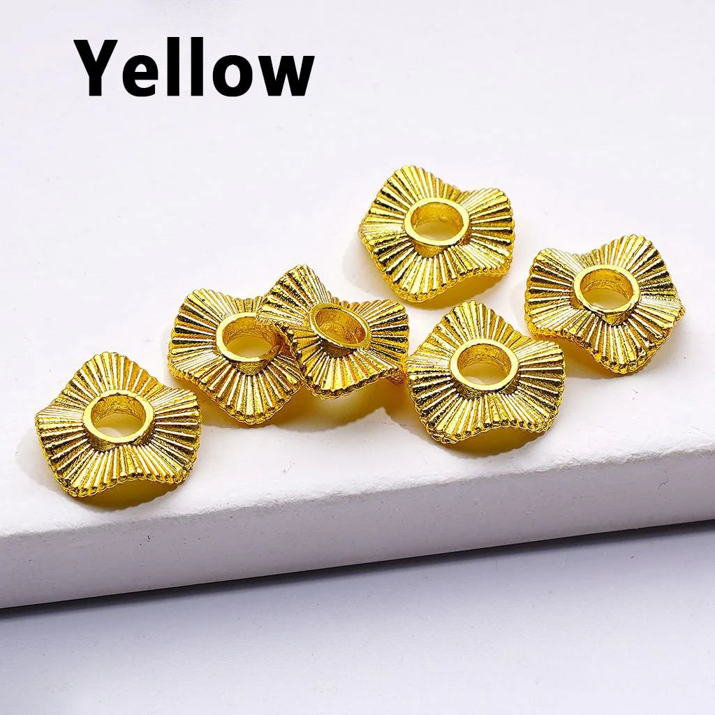 z-Mini Cute Multi-Color Wave Shape Metal Spacer with Stripes, 10MM