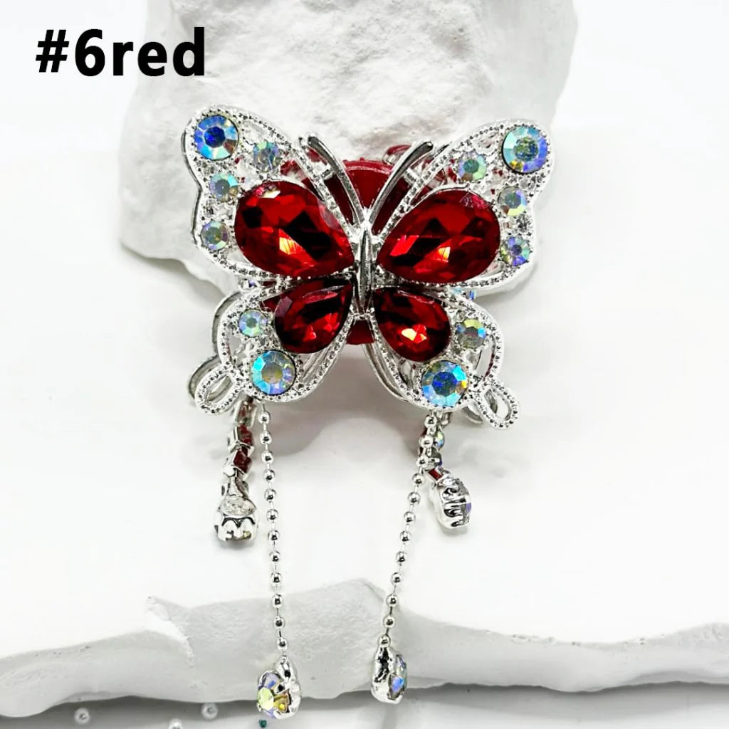z-Bling Bling Butterfly Fancy Alloy Clay Beads with Rhinestones and Pendants Chains, 34MM by 40MM