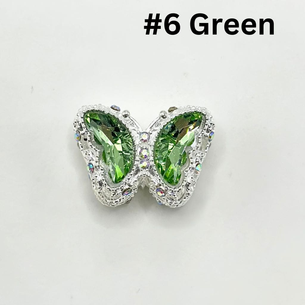 z-Multi Color Metal Beads with Fancy Alloy Hollow Sparkling Rhinestone Butterfly, 20MM by 28MM