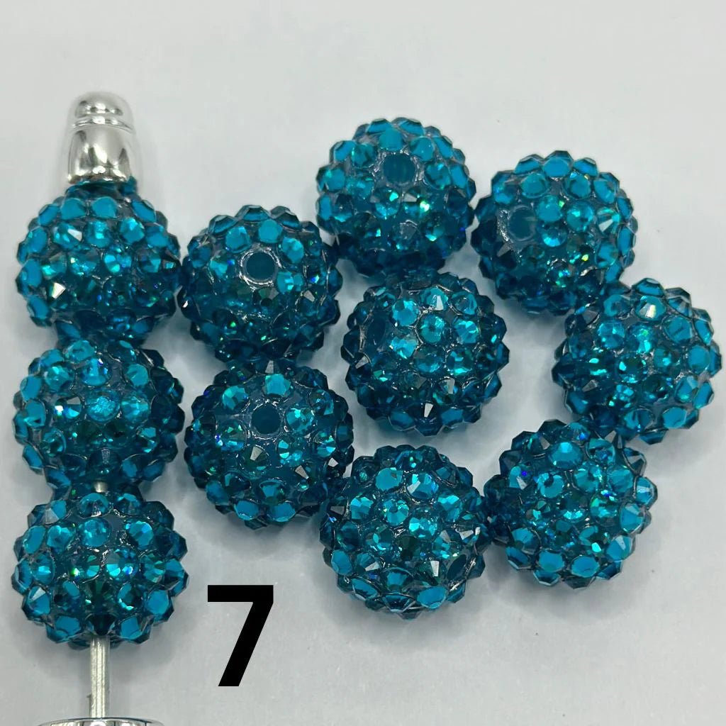 z-Crystal Rhinestone Beads Glossy Shiny Clear Acrylic Beads 16mm