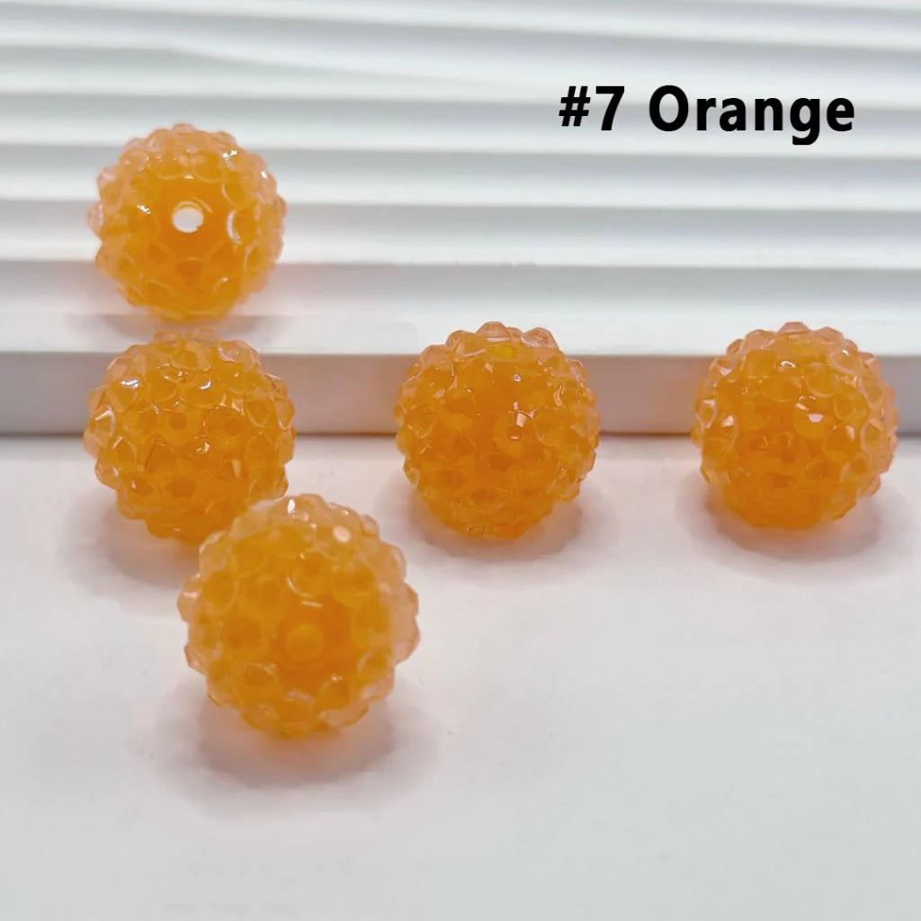 z-Translucent Jelly Candy Color Round Acrylic Rhinestone Beads, 16MM