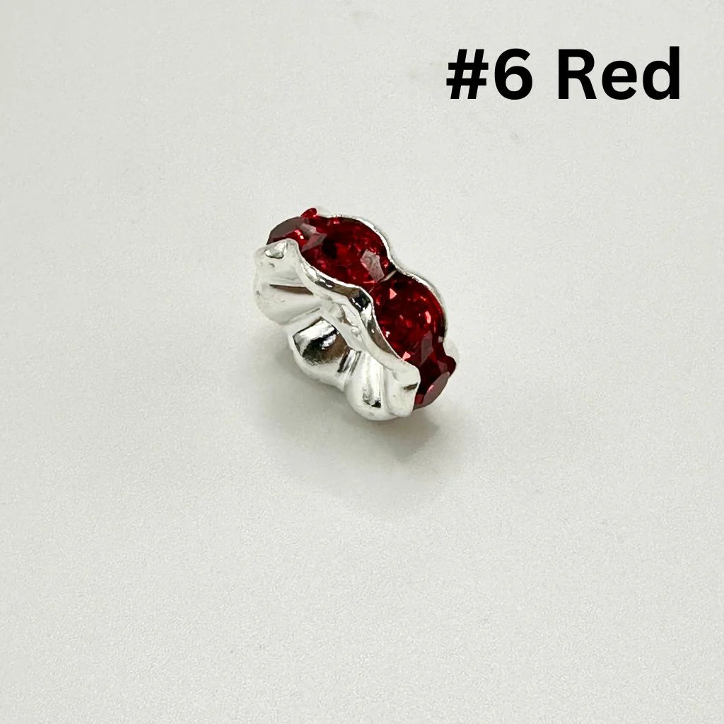 z-Crimp Beads, Huge Wavy Spacers with Rhinestones in Solid Colors, 20mm, ZJ