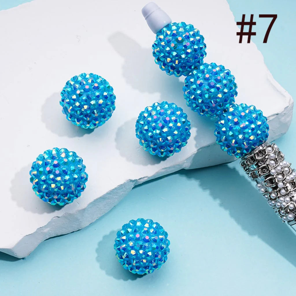 z-20MM Rhinestone Beads, Collection of Acrylic Rhinestone Beads, Part 1: Color No.1 -No.32
