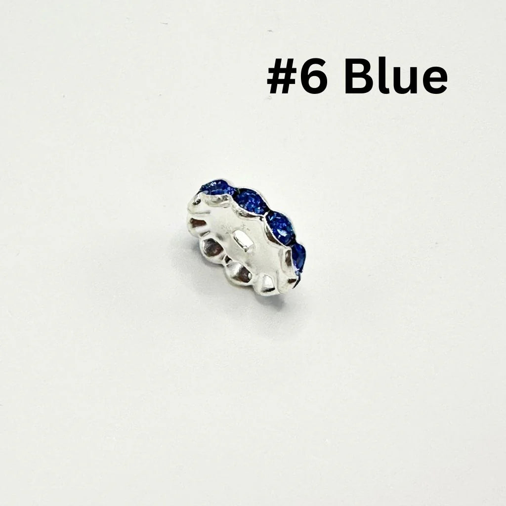 z-Crimp Beads, Metal Wave Shape Spacers with Rhinestones in Solid Colors, 15mm