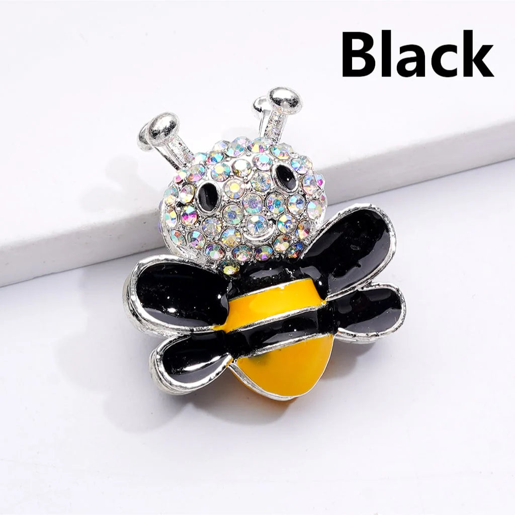 z-Silver Metal Beads with Fancy Bee Wings & Solid Color AB Rhinestones, 29*26MM
