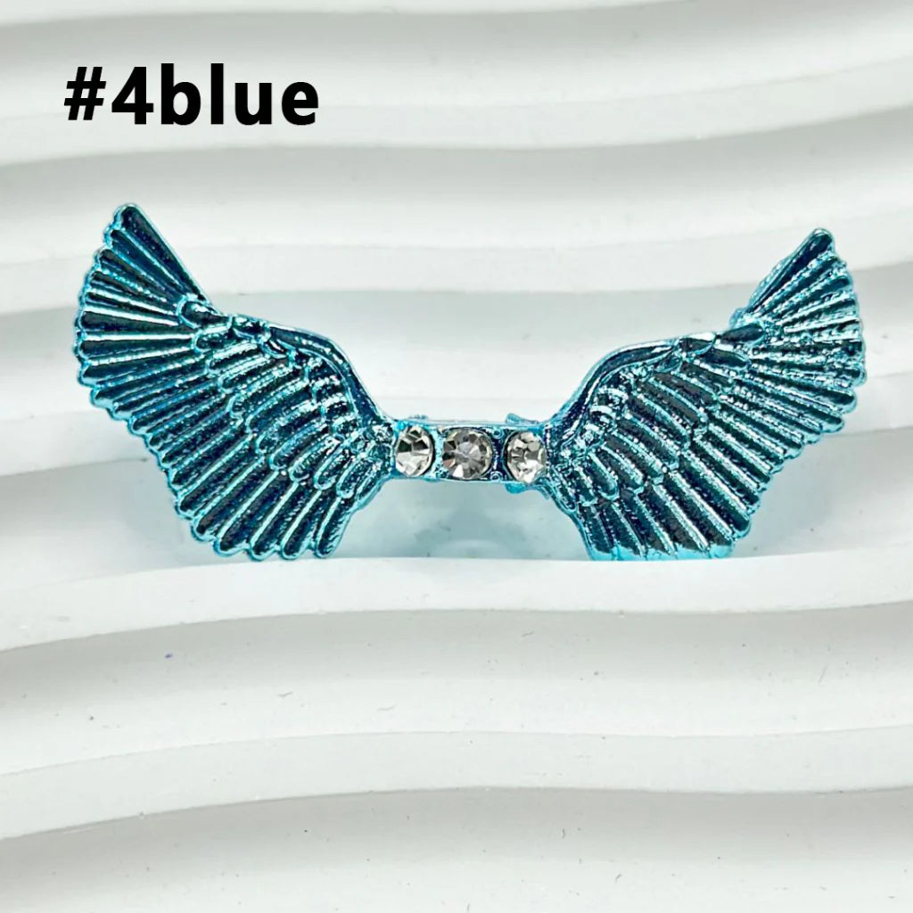 z-Clear Rhinestone Spacers with Angel Wings, 44MM