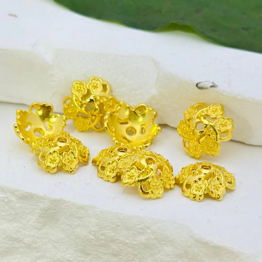 z-Exquisite Gold & Silver Metal Flower Bead Cage Caps Spacers, 12MM, Please Read the Description